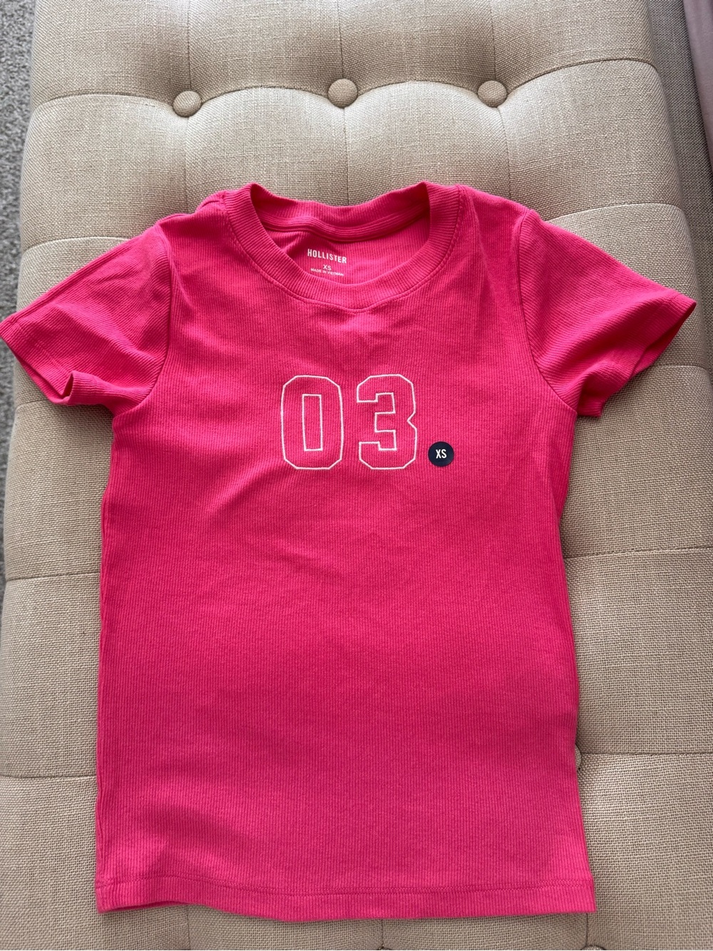 Hollister Bright Pink '03' Graphic Short Sleeve Tee